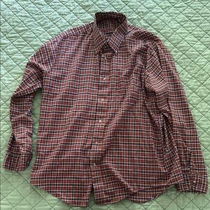 J.Press Red and Blue Checkered Shirt (Tag Missing) XL